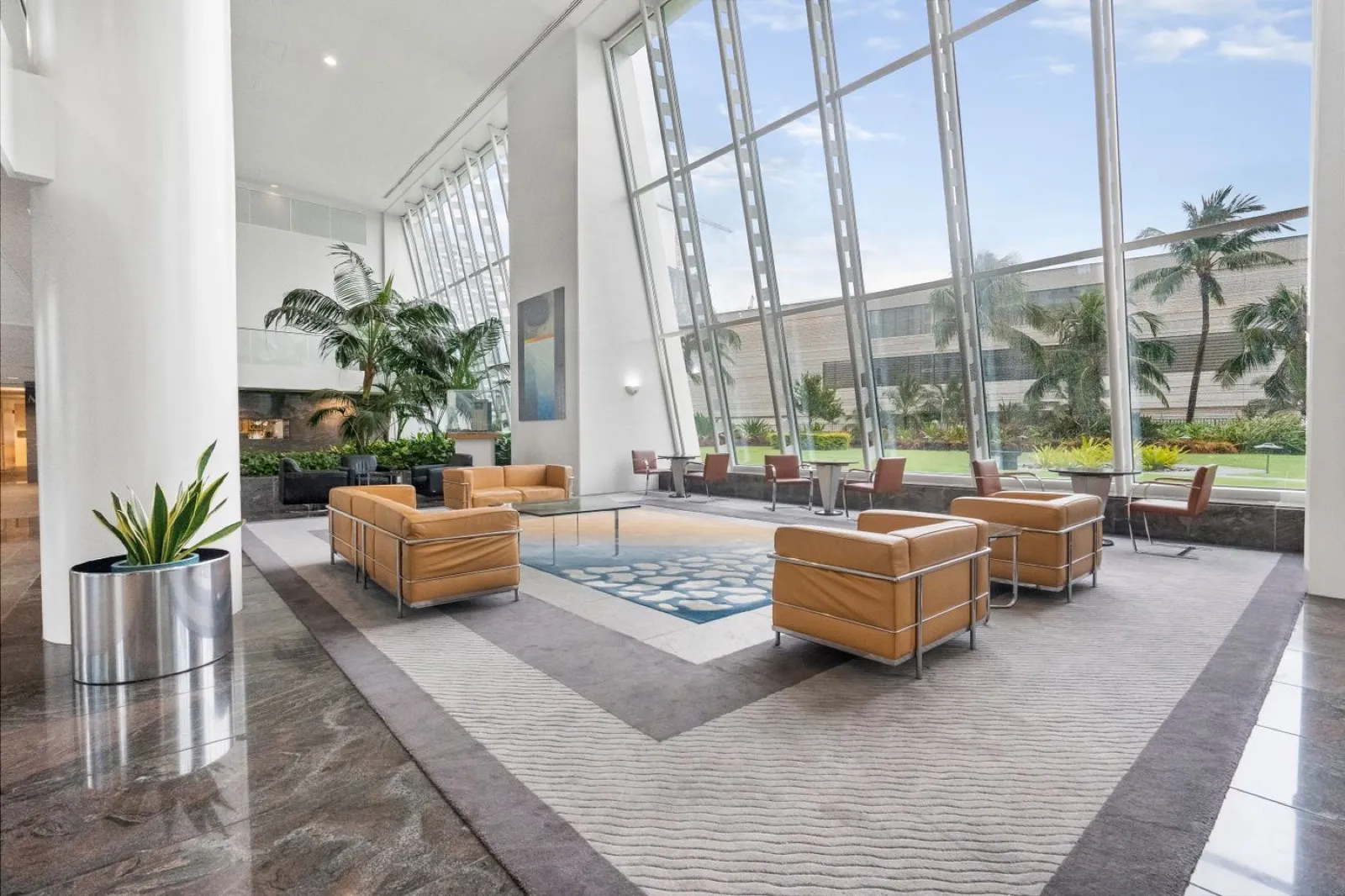 Interior de lobby residencial